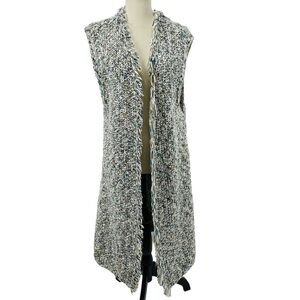 Chico's Open Front Knit Sleeveless Fringe Trim Boho Sweater Vest - Sz XL/16